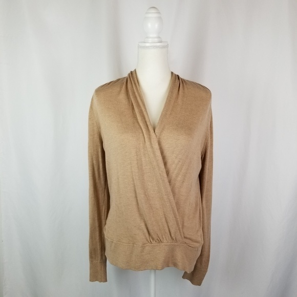 White House Black Market Sweaters - White House Black Market Tan Wrap Sweater